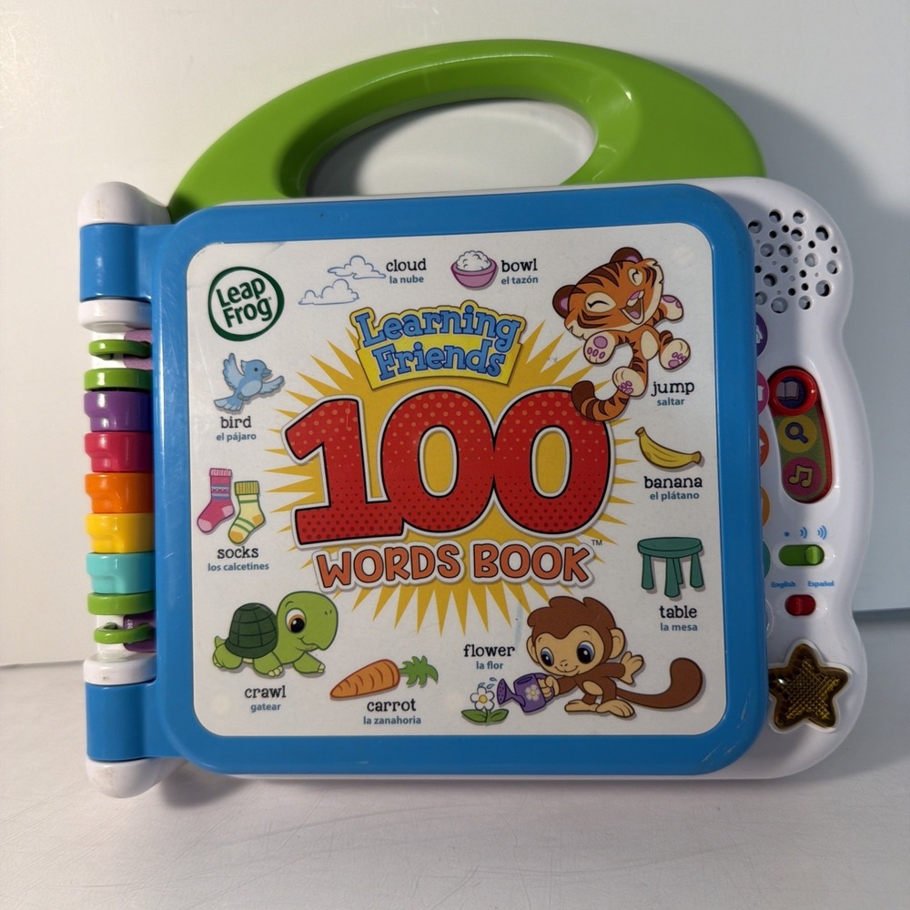 2018 Leap Frog Learning Friends 100 Words Electronic English, Spanish Toy Book